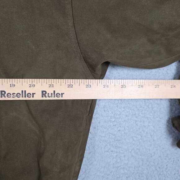 Zero Restriction Sweater Mens Medium Brown 1/4 button Golf Outerwear Suede VTG - Picture 7 of 12